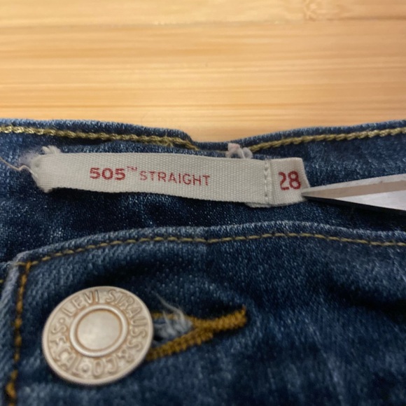 Levi's 505 Straight Dark Blue Women's Jeans | 28 - Picture 3 of 6